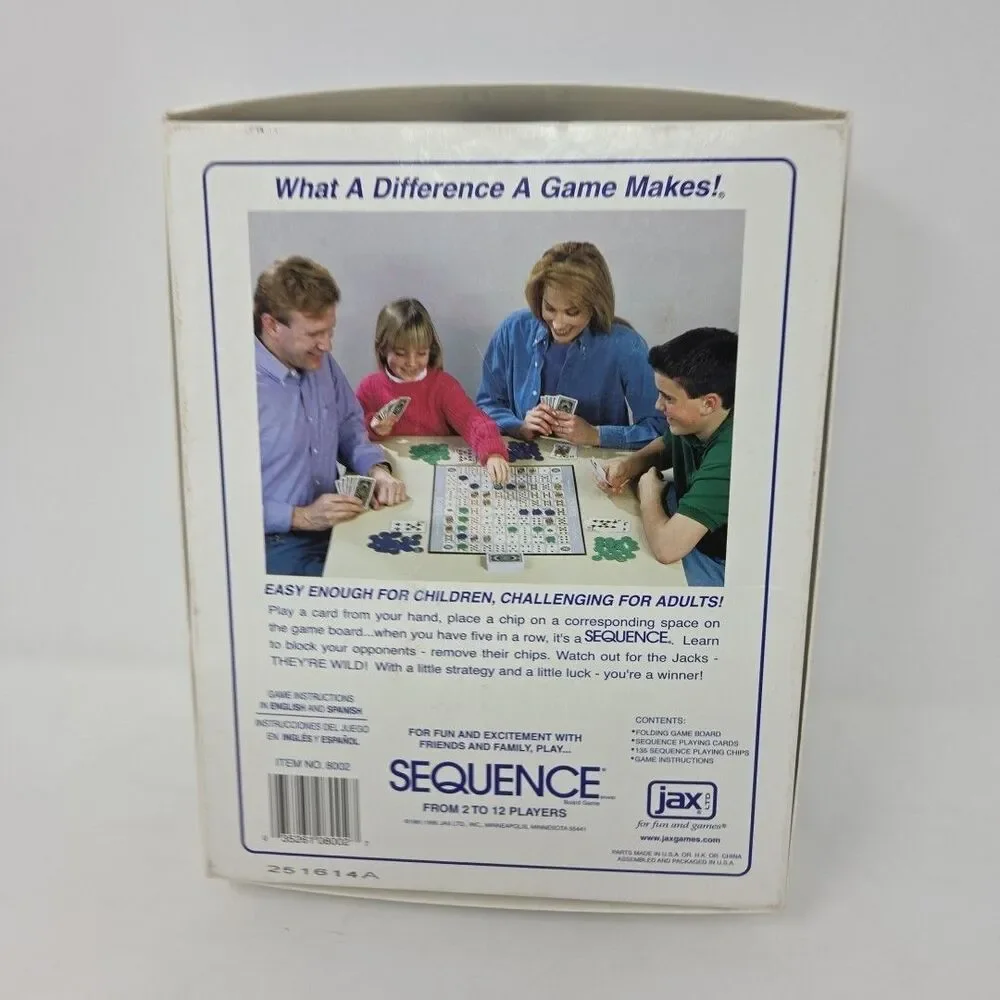 Sequence Board Game of Strategy (1995). COMPLETE GAME